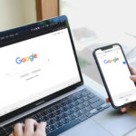 パソコンとスマートフォンのGoogleの画面
