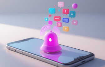 スマートフォン通知音のCGイメージ画像