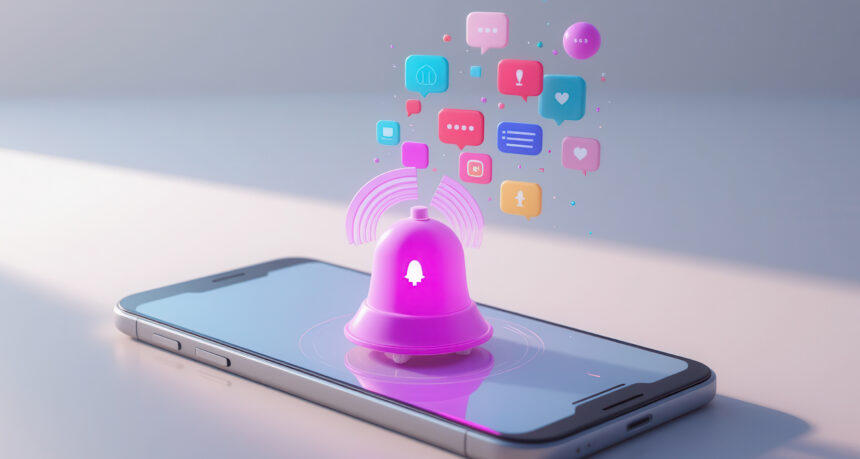 スマートフォン通知音のCGイメージ画像