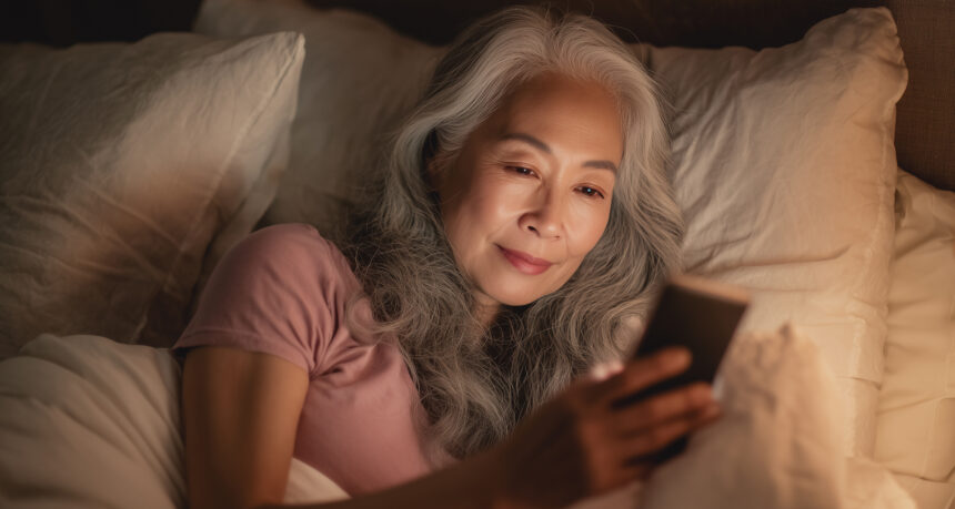スマートフォンで離れて暮らす家族とつながるイメージ