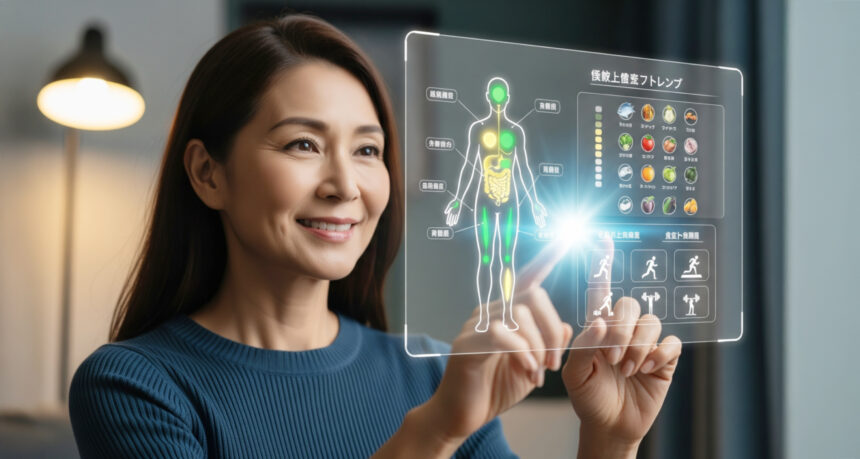 AIで自分の体調管理をする日本人女性