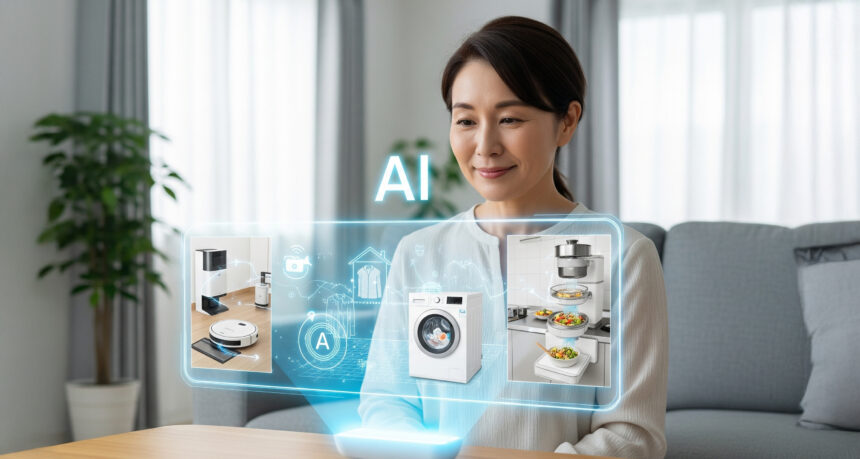 AIを使って家事をこなす日本人ミドル女性