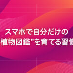 スマホで自分だけの“植物図鑑”を育てる習慣